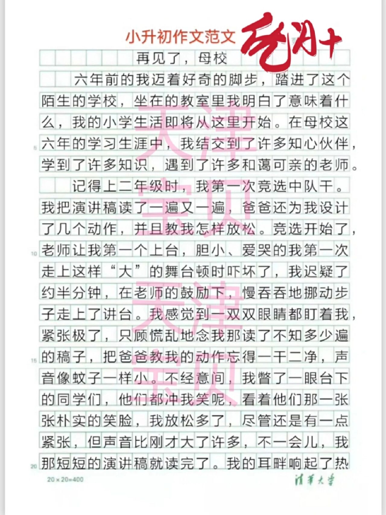 再见了母校作文